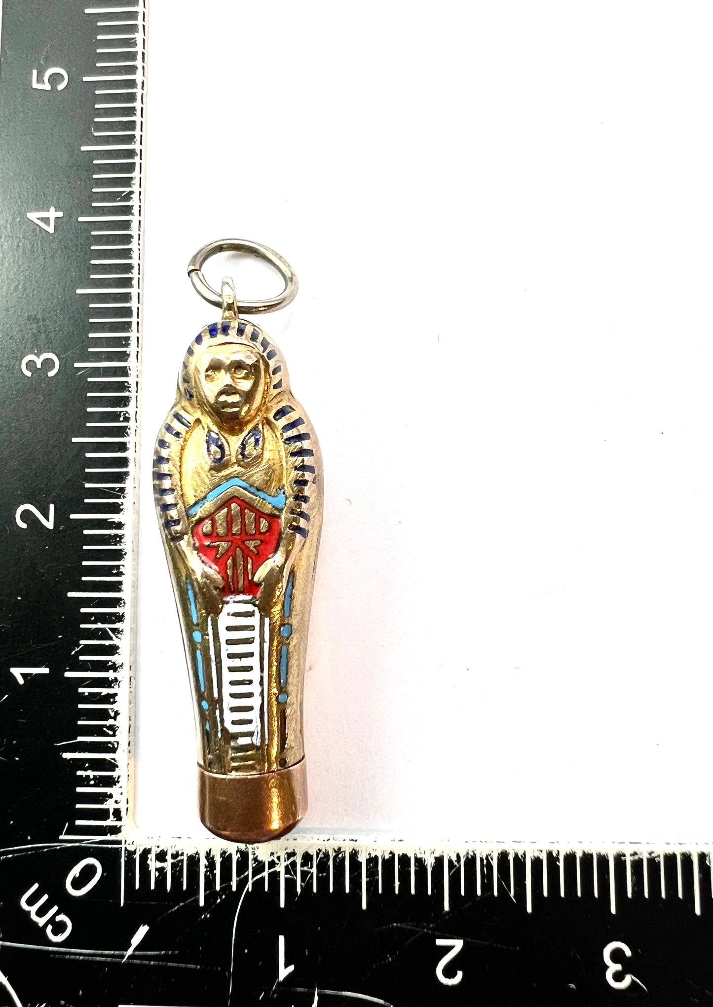 Small Antique Egyptian Sarcophagus Pharaoh Propelling Pencil Pendant