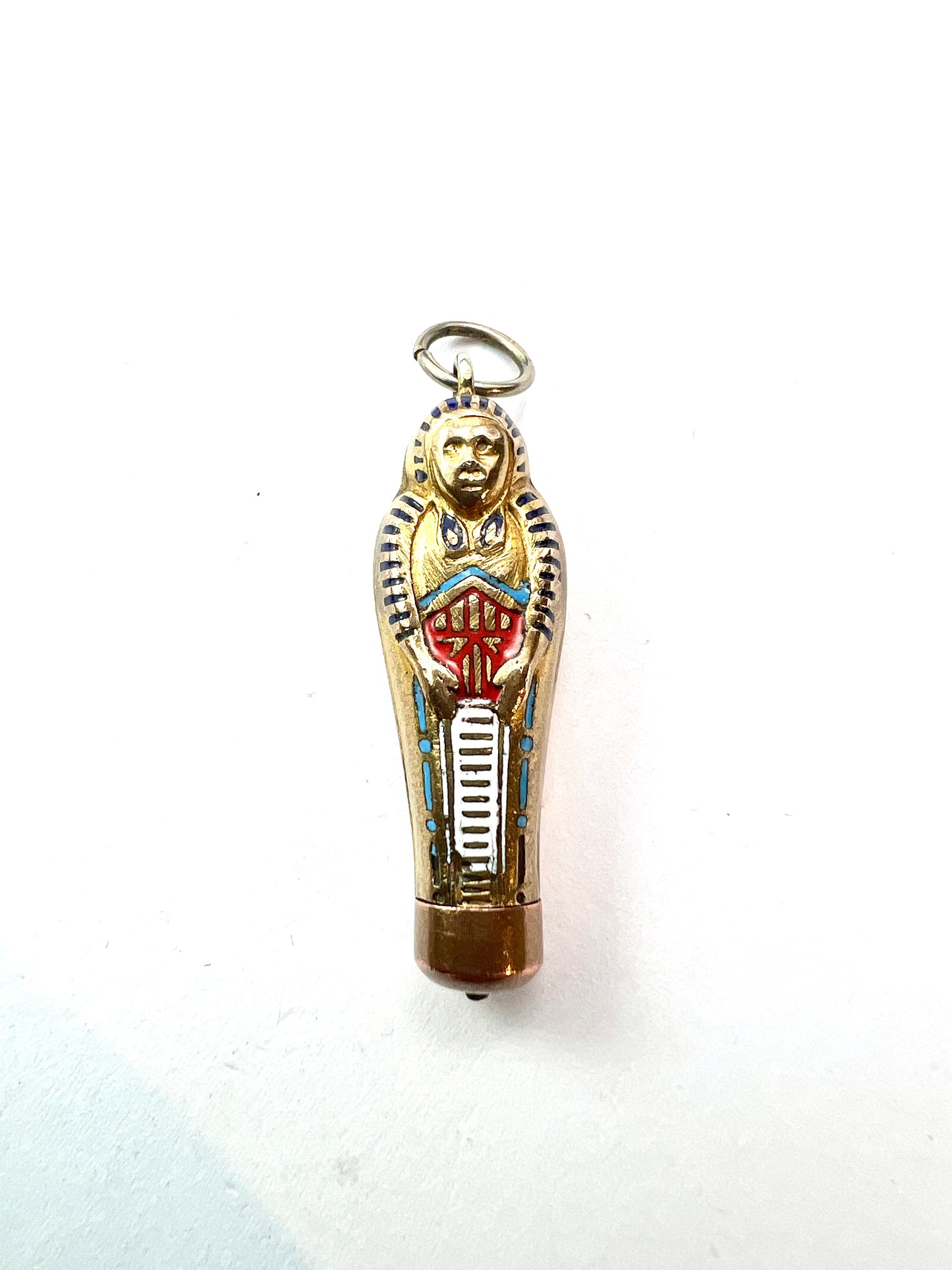 Small Antique Egyptian Sarcophagus Pharaoh Propelling Pencil Pendant