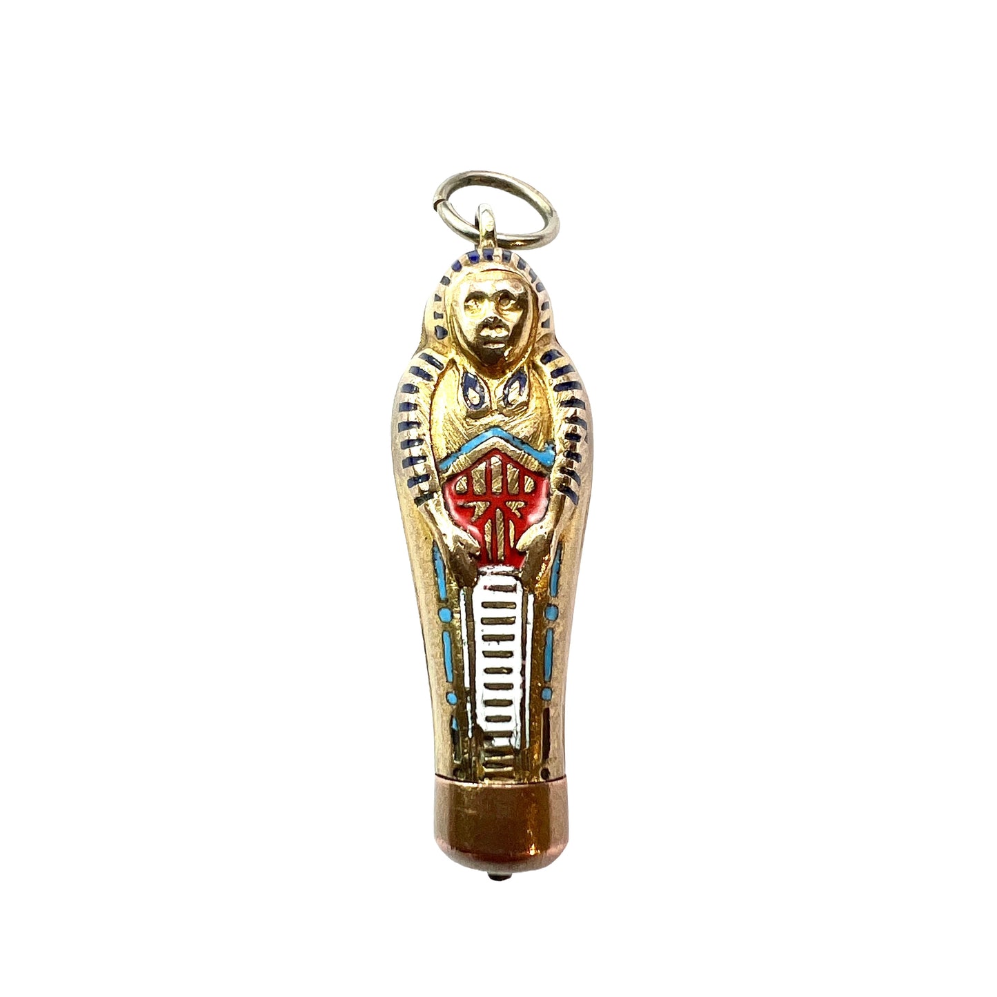 Small Antique Egyptian Sarcophagus Pharaoh Propelling Pencil Pendant