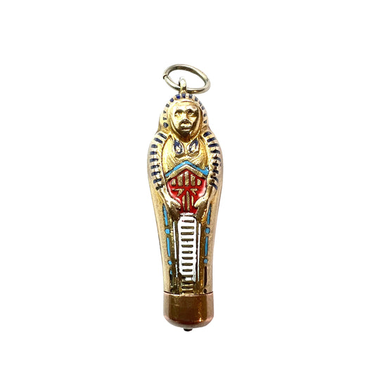 Small Antique Egyptian Sarcophagus Pharaoh Propelling Pencil Pendant