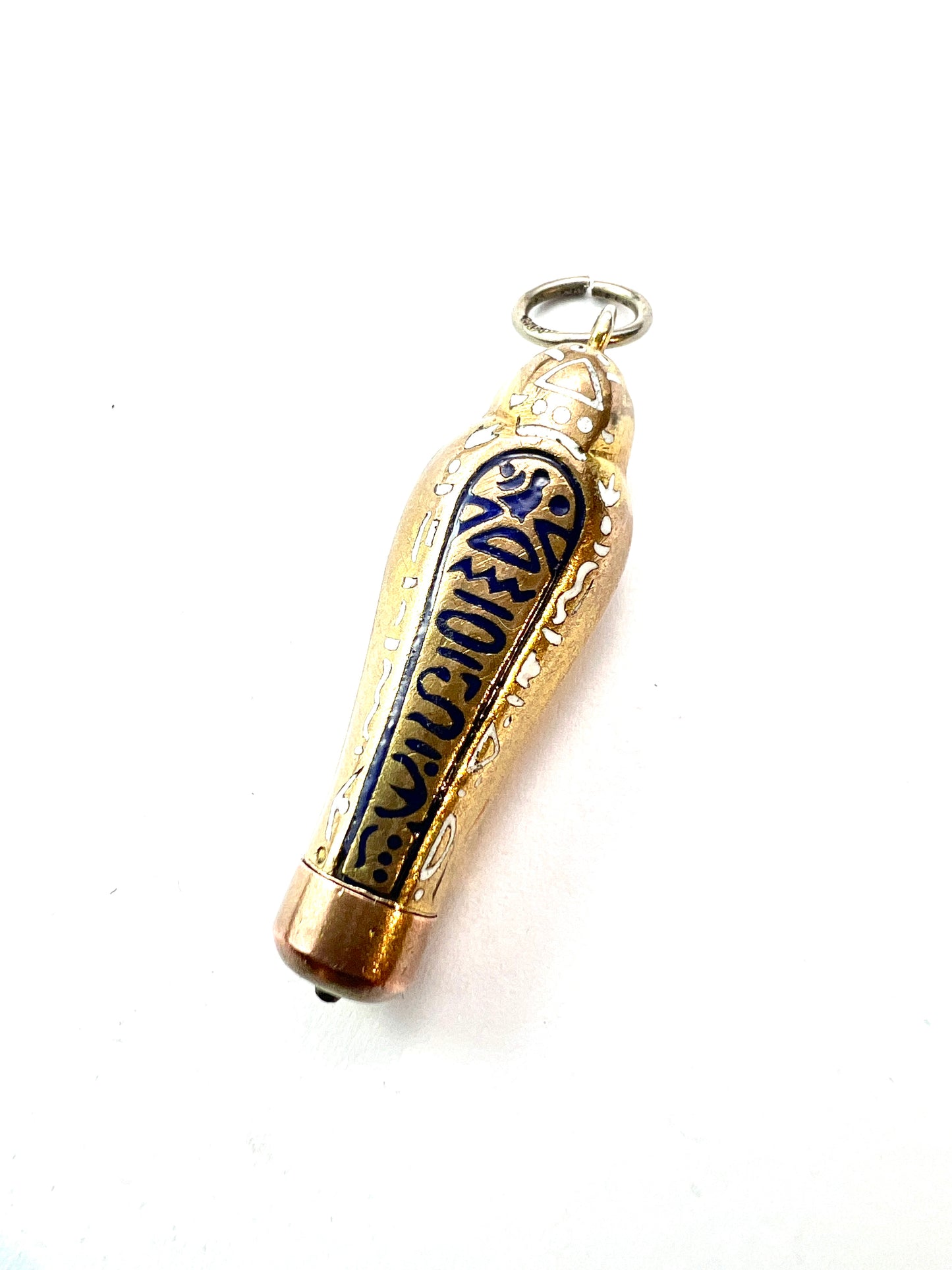 Small Antique Egyptian Sarcophagus Pharaoh Propelling Pencil Pendant