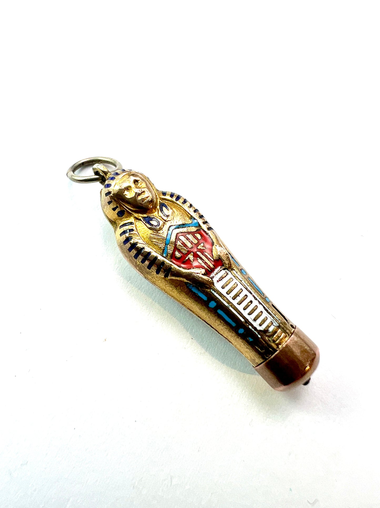 Small Antique Egyptian Sarcophagus Pharaoh Propelling Pencil Pendant