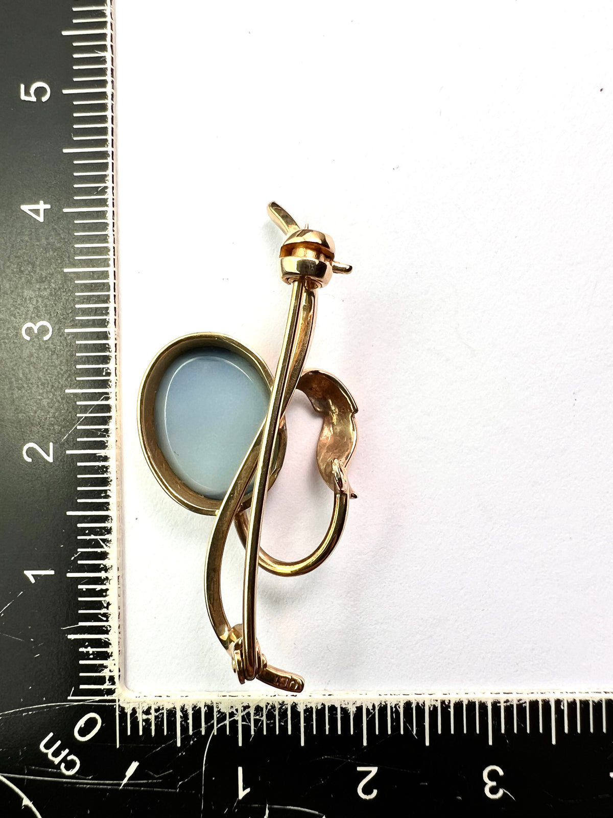 Art Nouveau Style 9CT Gold Opal Leaf Brooch
