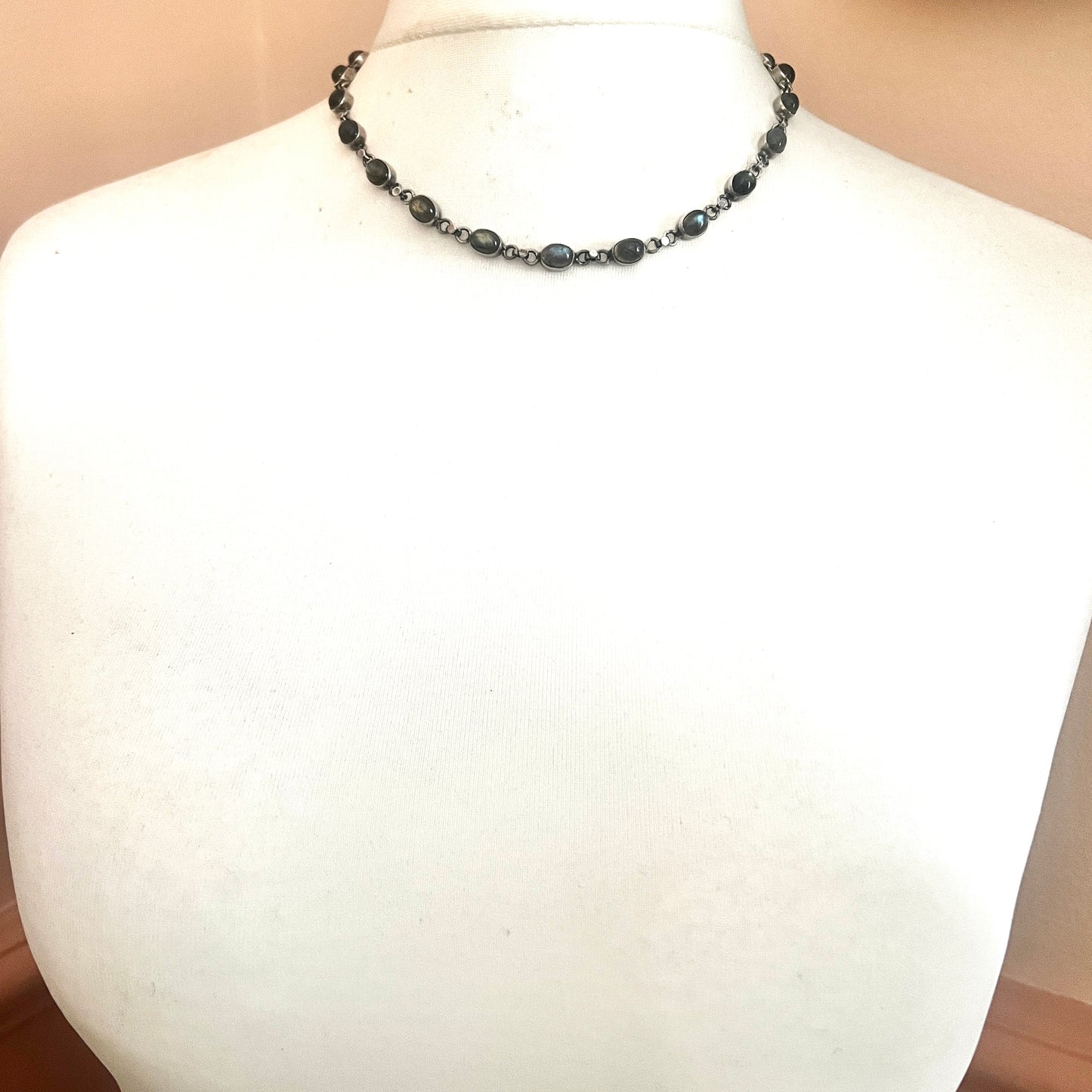 Vintage Labradorite Sterling Silver Necklace