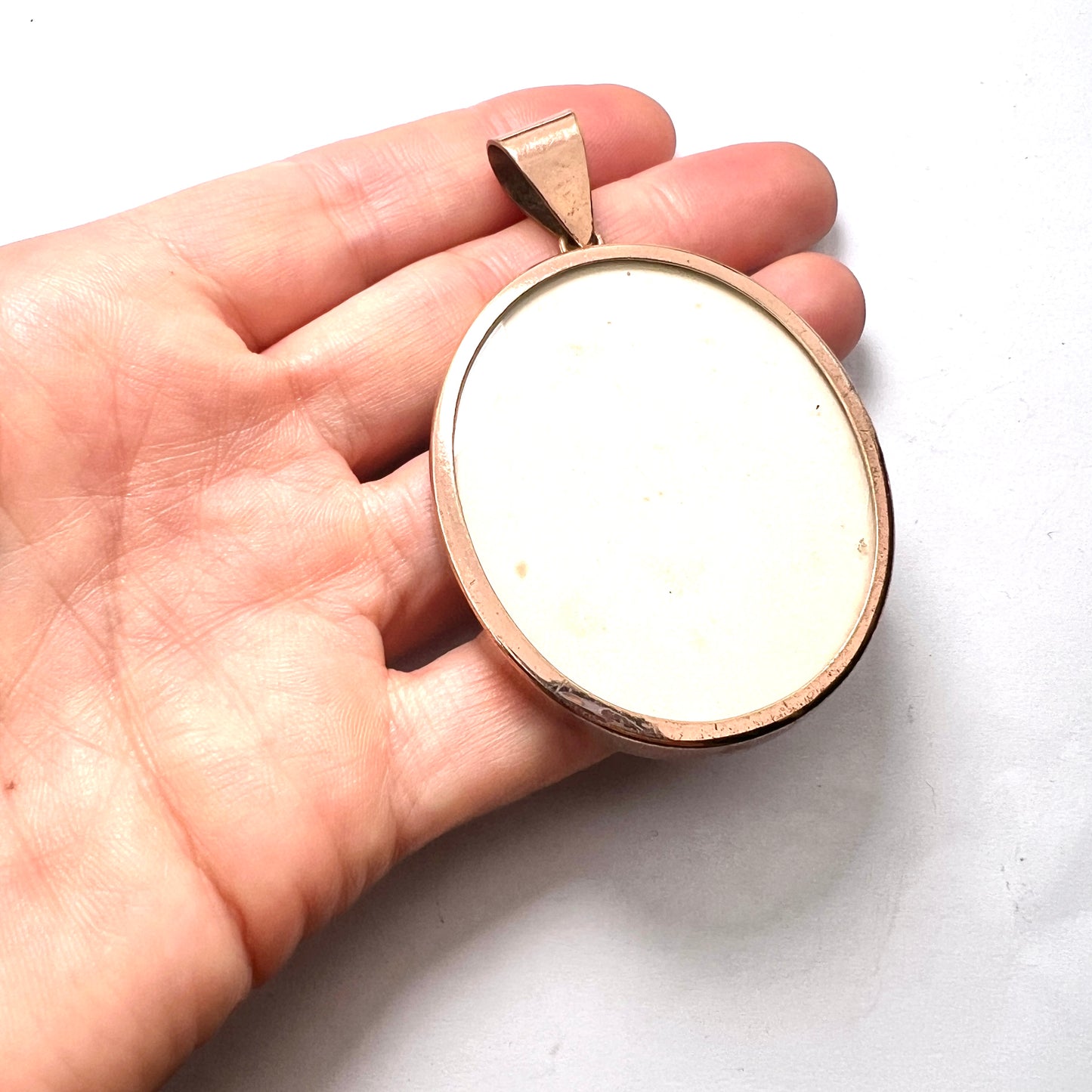 Huge Vintage Gold Plated Locket Pendant