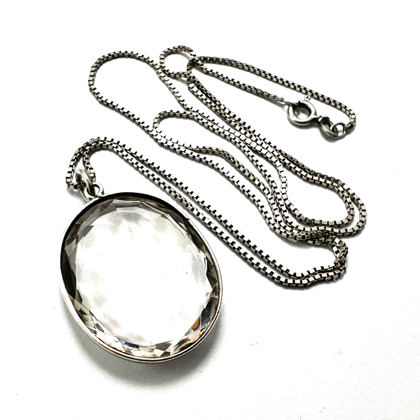 Arts and Crafts Rock Crystal Silver Pendant