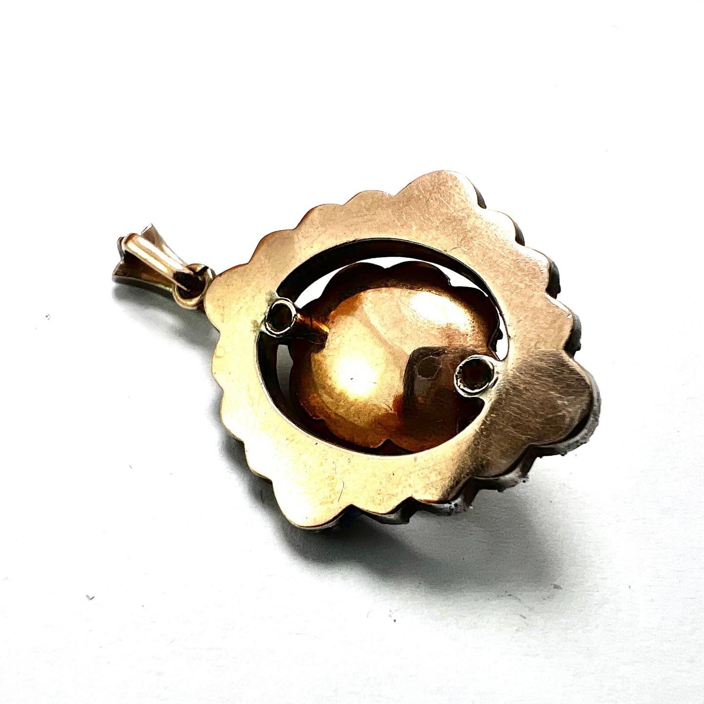 Victorian Turquoise Silver and Gold Paste Pendant