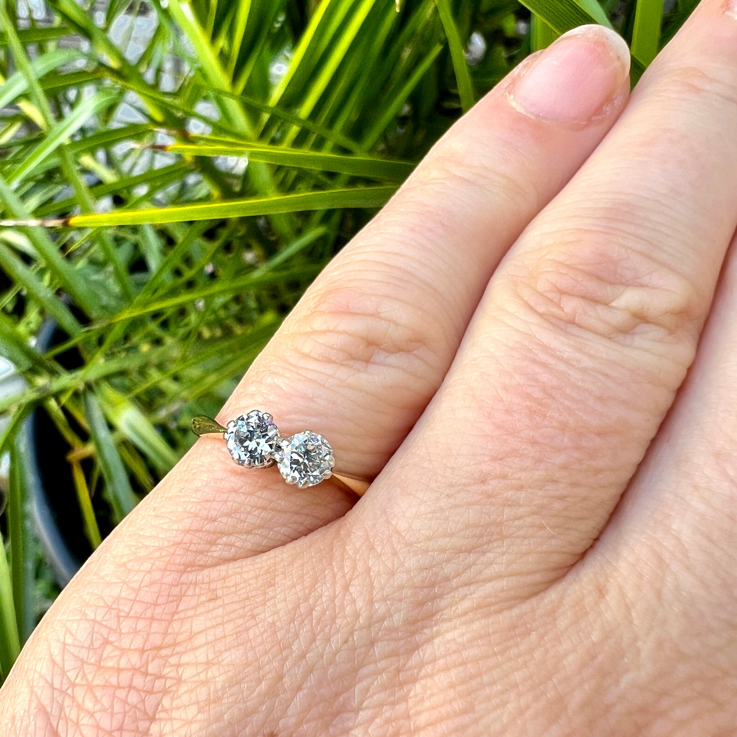 Vintage Toi Et Moi 18CT Gold and Platinum Diamond Ring