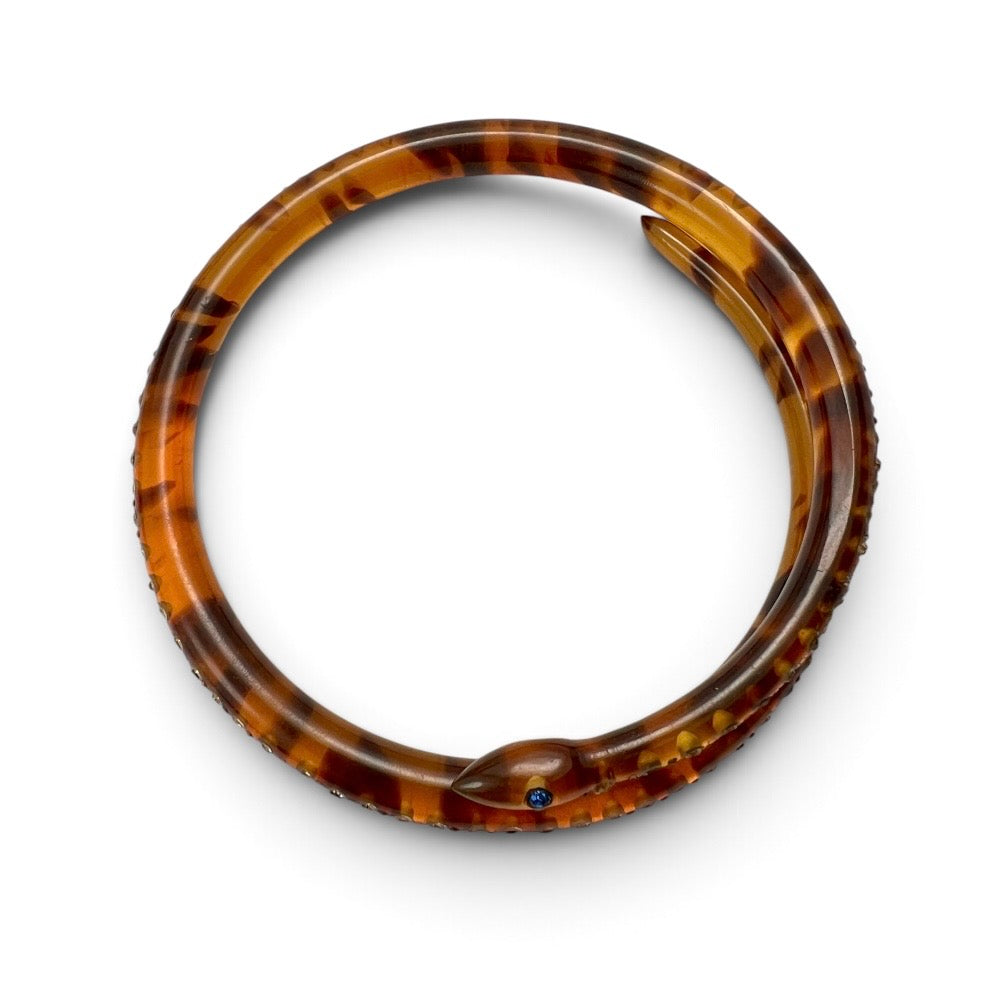 Art Deco Faux Tortoiseshell Snake Bangle