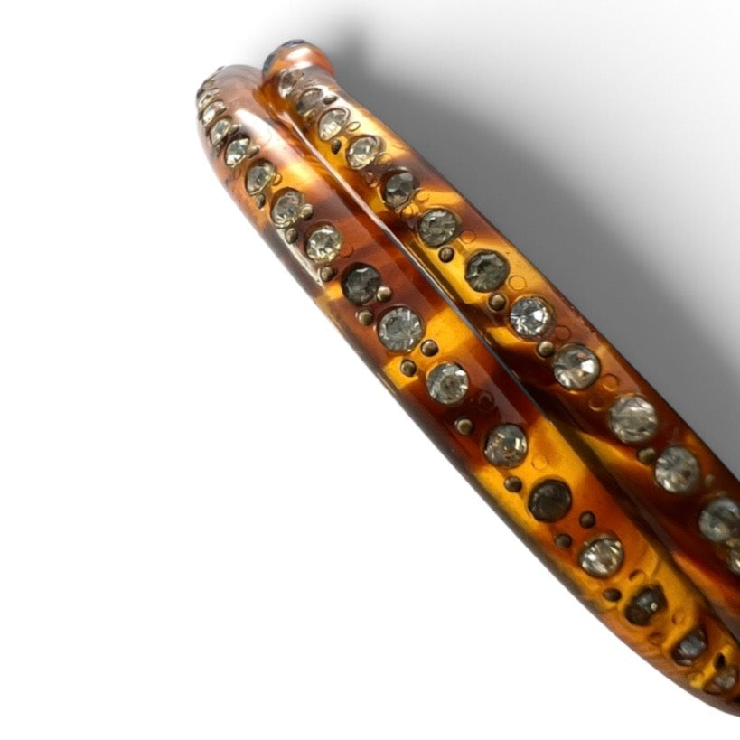 Art Deco Faux Tortoiseshell Snake Bangle