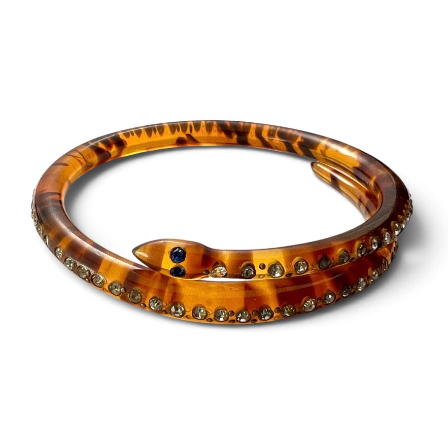 Art Deco Faux Tortoiseshell Snake Bangle