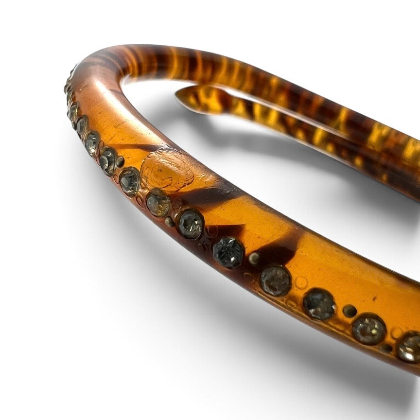 Art Deco Faux Tortoiseshell Snake Bangle