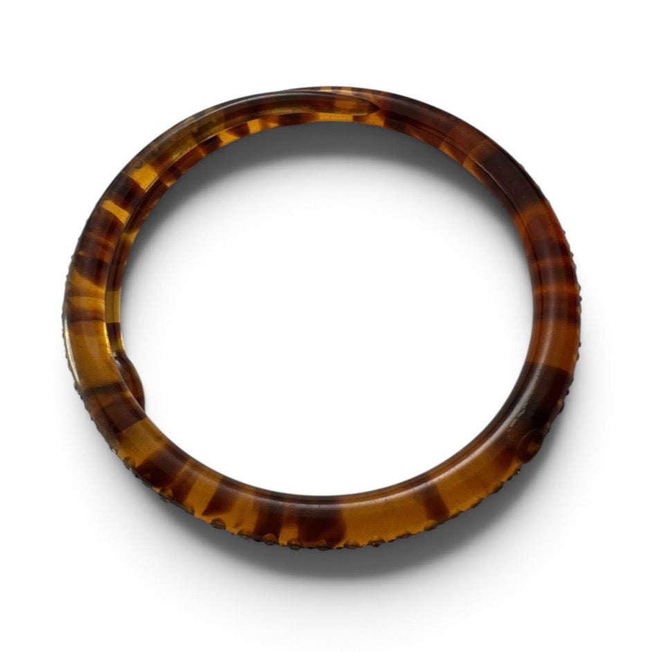 Art Deco Faux Tortoiseshell Snake Bangle