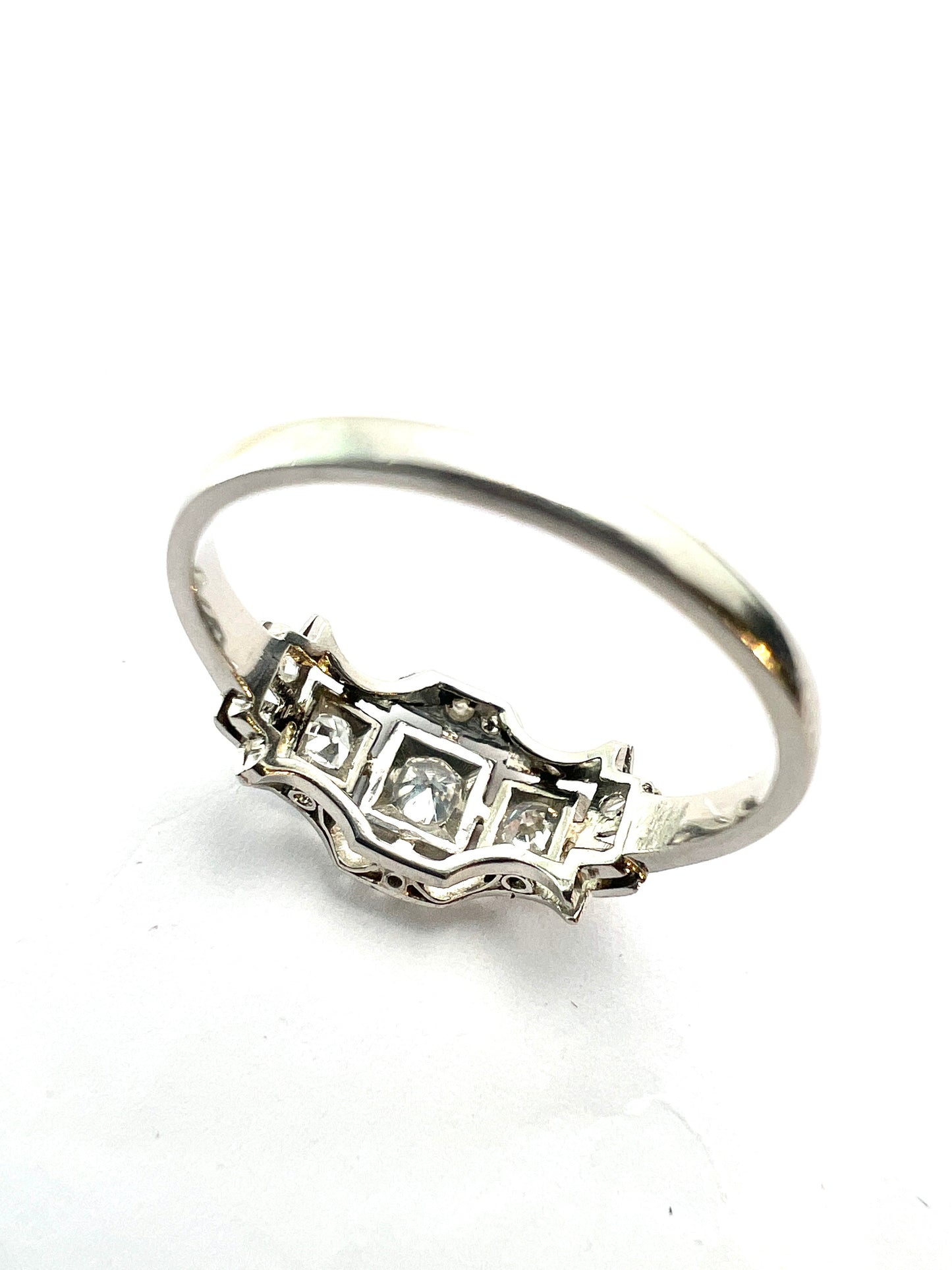 Original Art Deco Diamond Platinum Engagement Ring