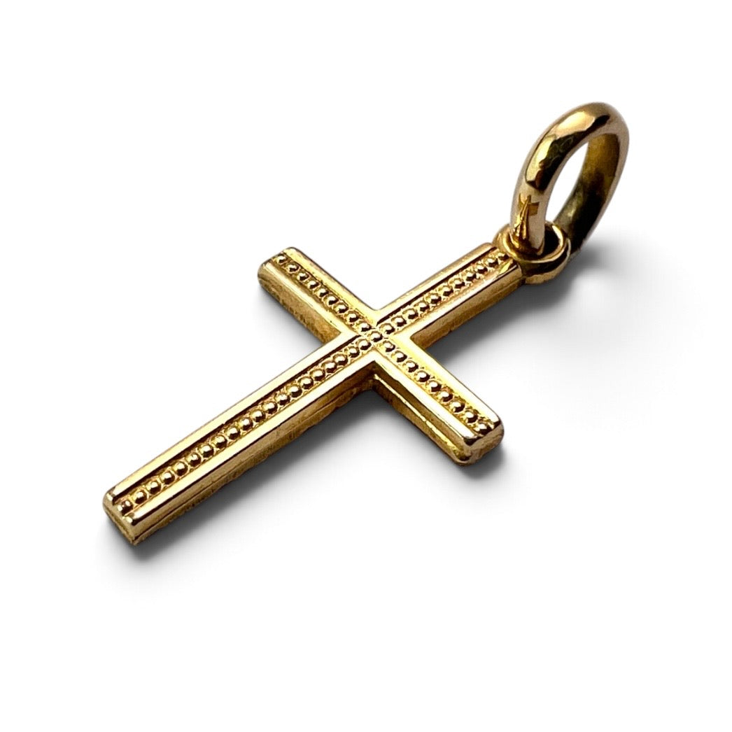 Tiny Vintage Rolled Gold Crucifix Cross Pendant
