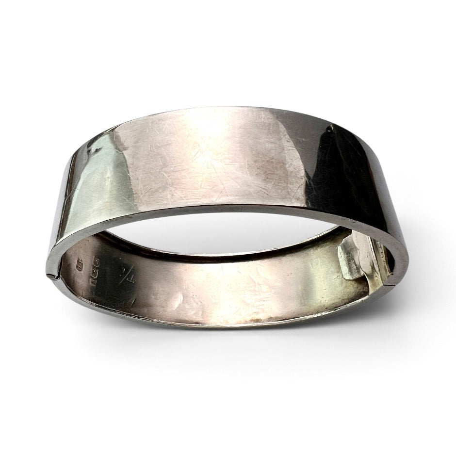 Victorian 1884 Sterling Silver Floral Bangle