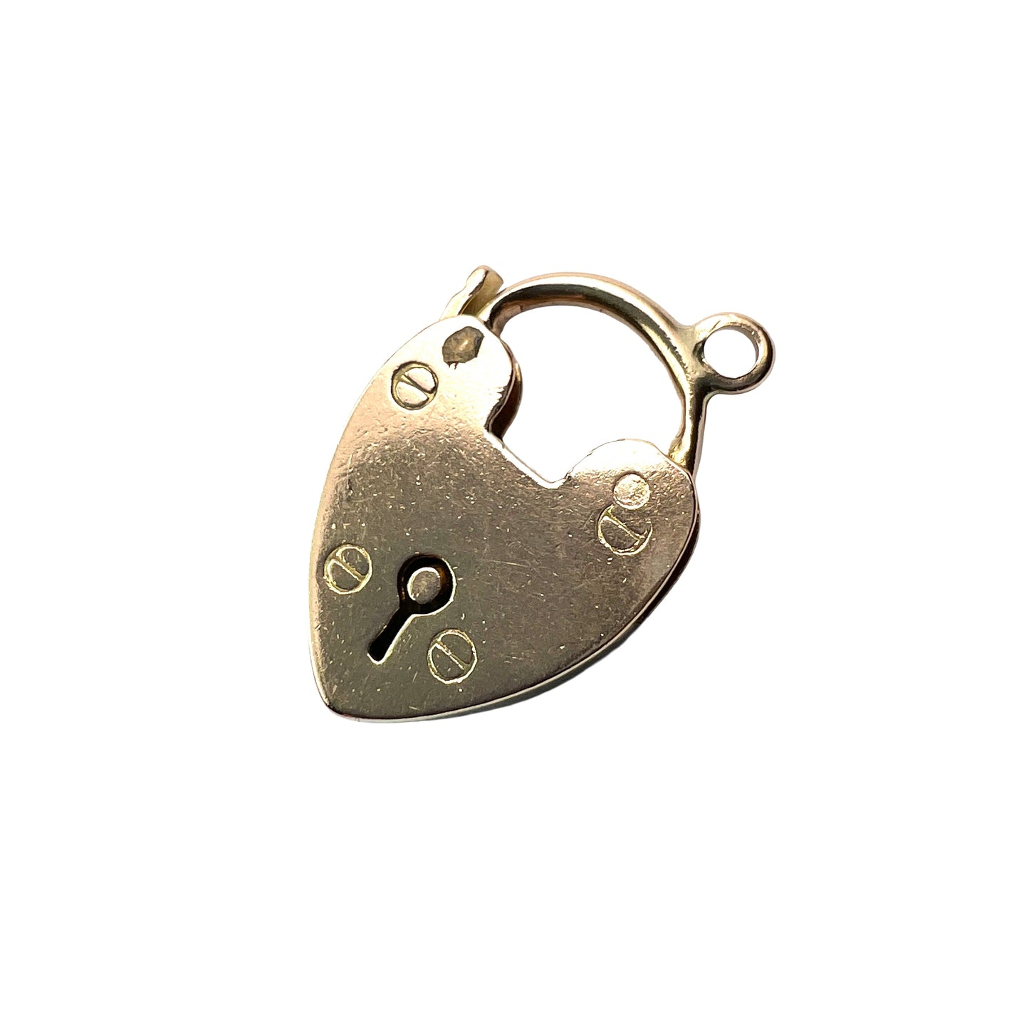Vintage 9CT Gold Heart Padlock Charm Pendant