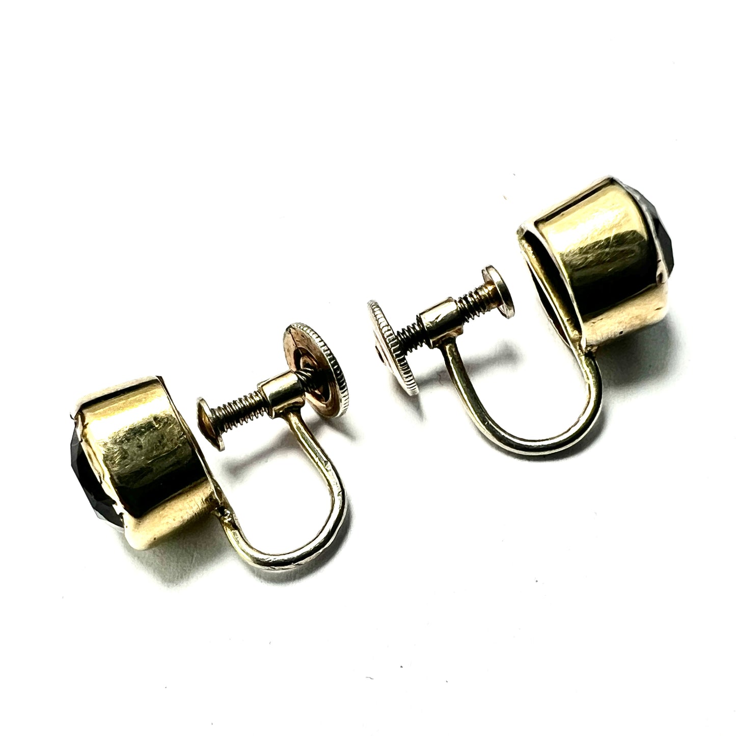 Vintage Amethyst Silver Gilt Screwback Earrings