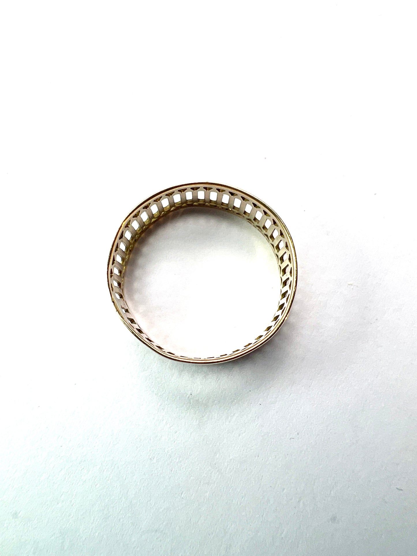 Vintage 9CT Gold Wide Pierced Ring • Wedding Band