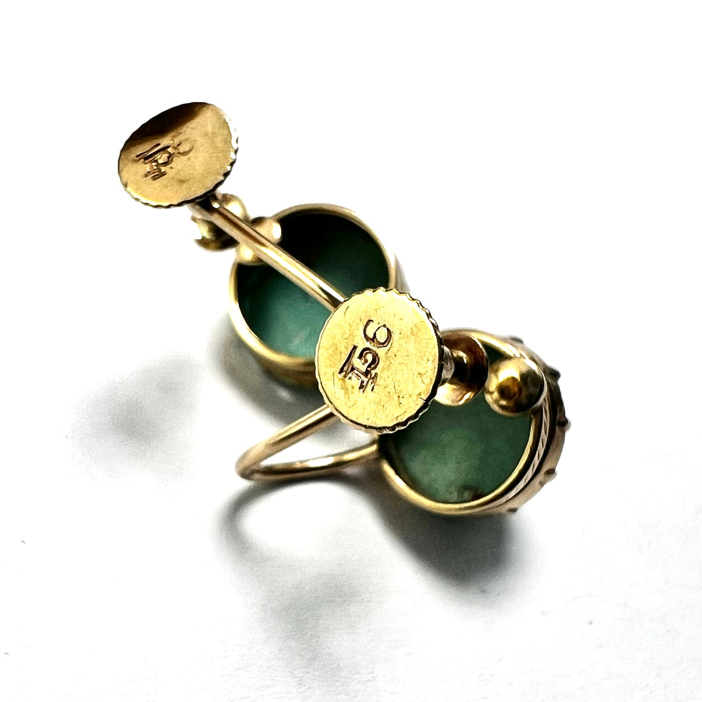 Antique Turquoise 9CT Gold Screw Back Earrings