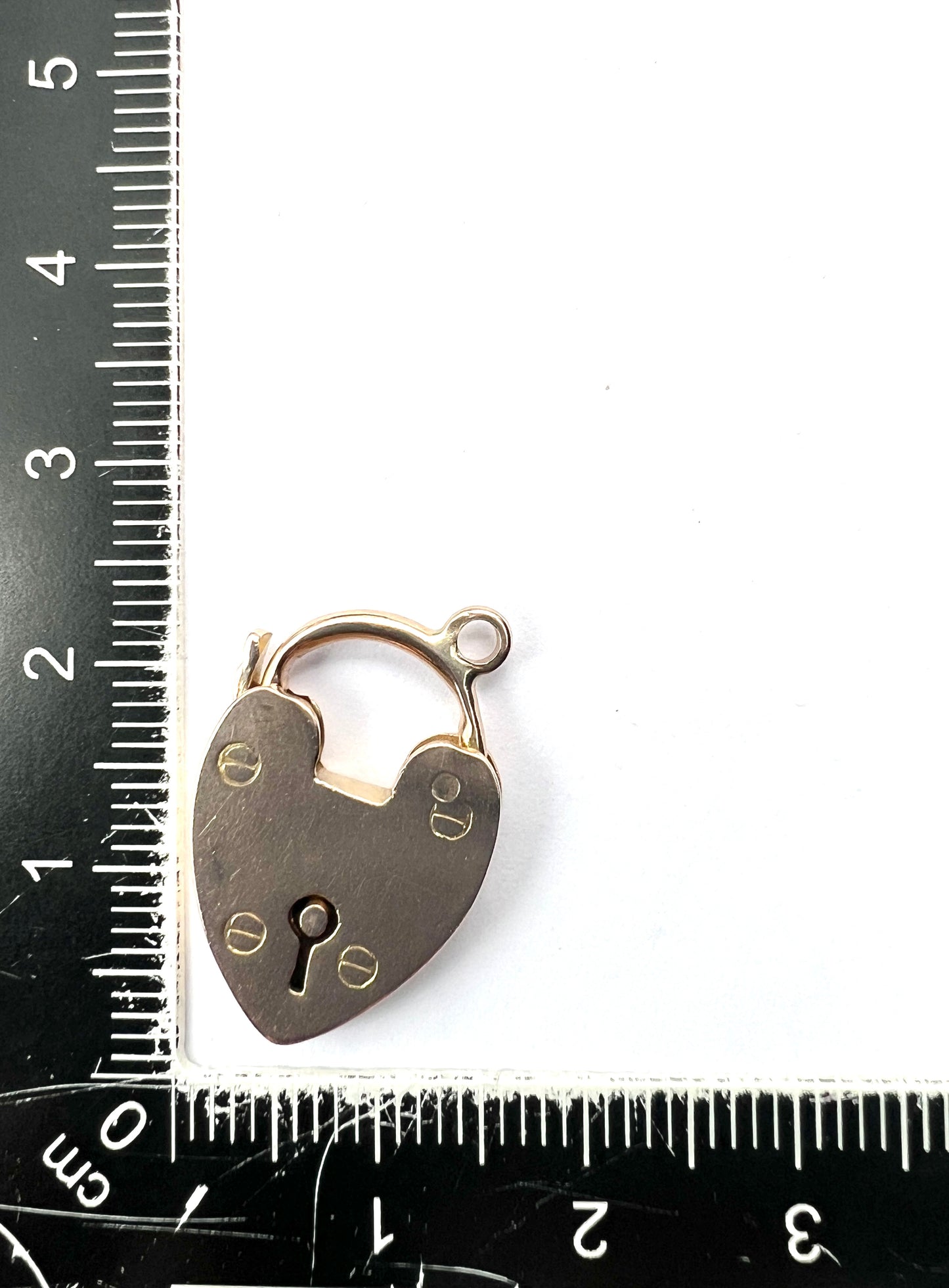 Vintage 9CT Gold Heart Padlock Charm Pendant