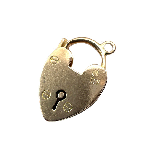 Vintage 9CT Gold Heart Padlock Charm Pendant
