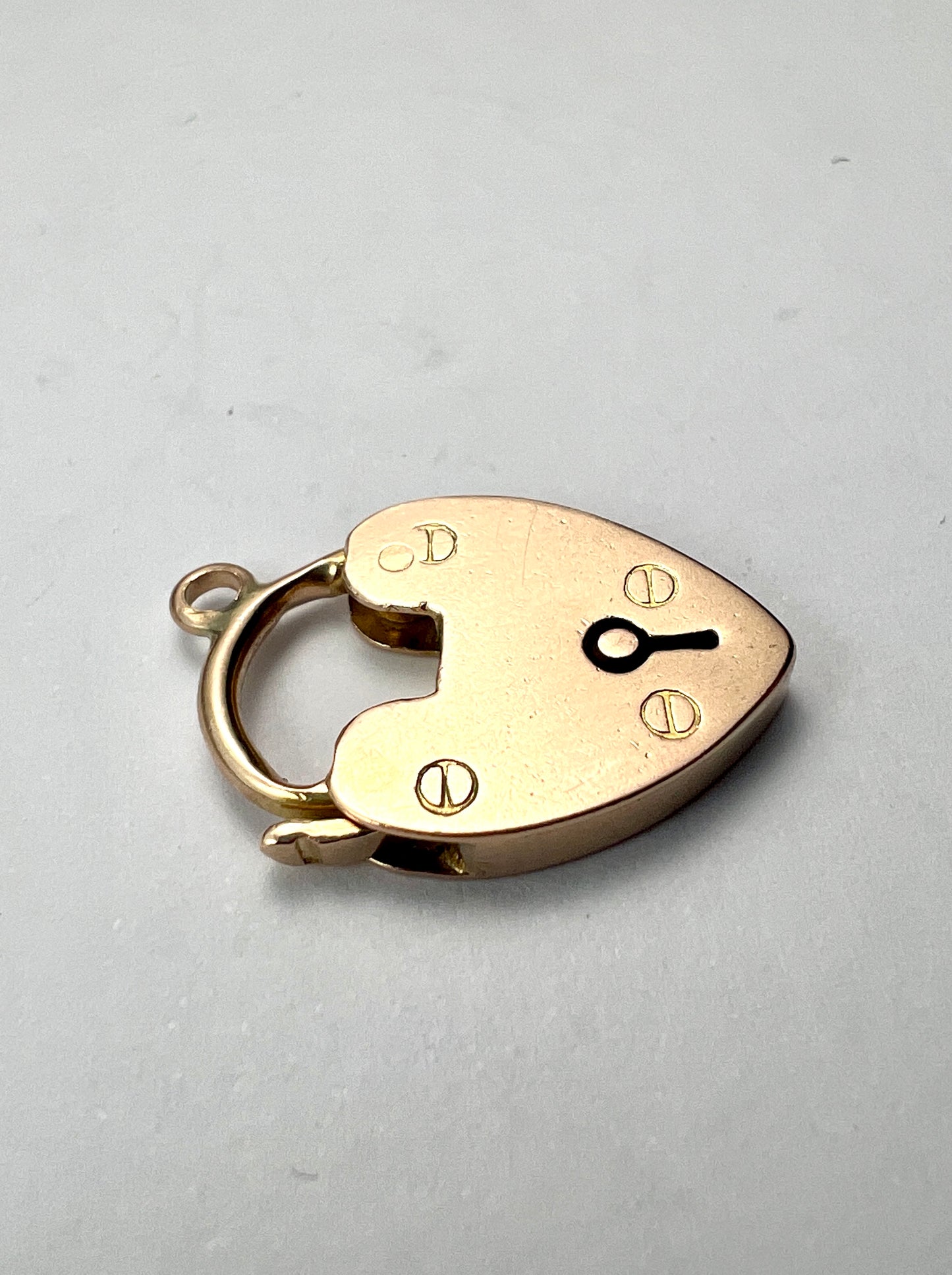 Vintage 9CT Gold Heart Padlock Charm Pendant