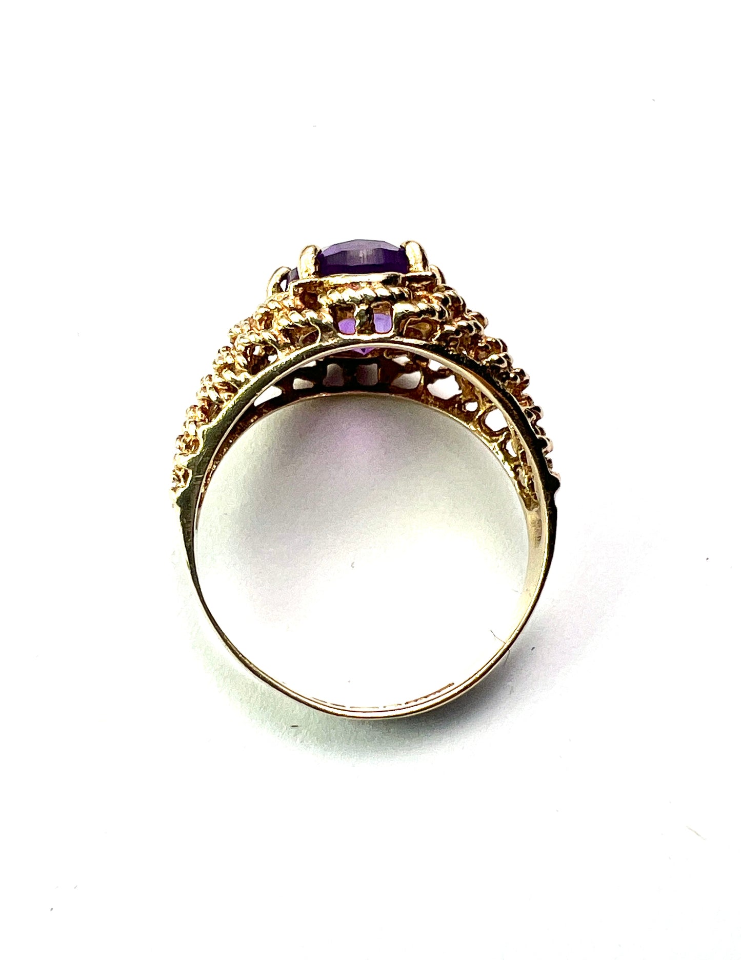 1975 Vintage Amethyst Solitaire 9CT Gold Ring
