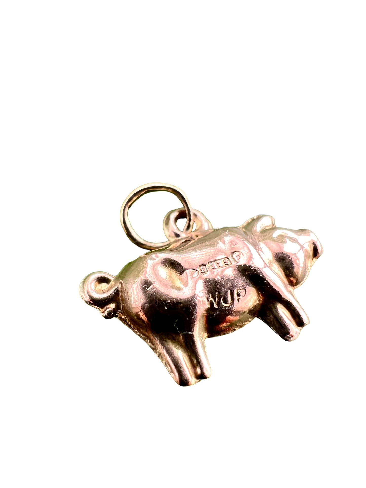 Tiny 1956 Vintage 9CT Gold Pig Charm