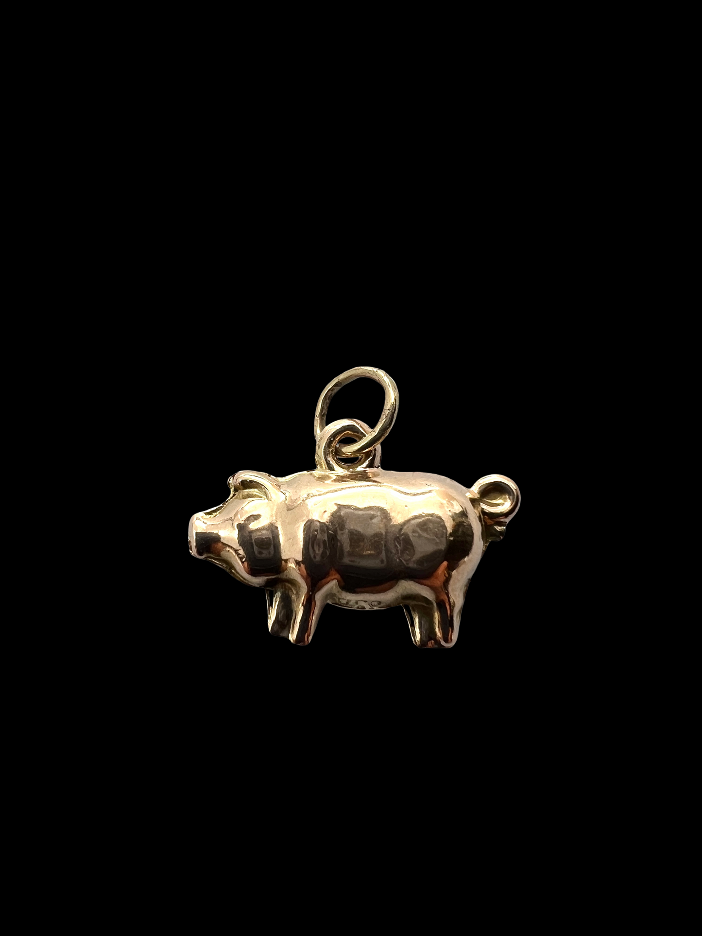 Tiny 1956 Vintage 9CT Gold Pig Charm