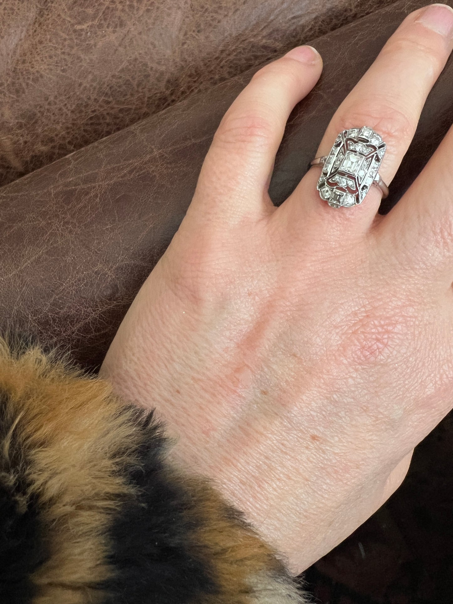 Original Art Deco Diamond Platinum Ring