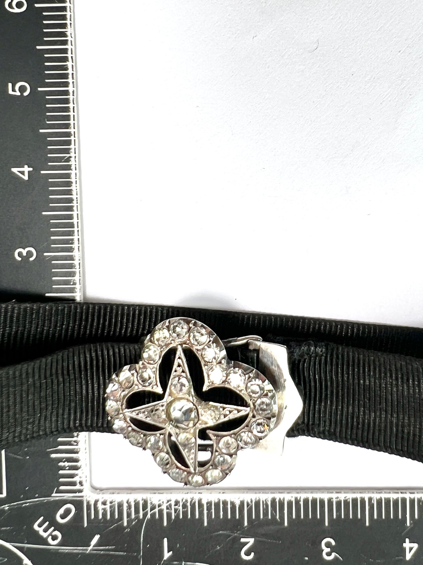 Antique Silver Paste Star Ribbon Slider Bracelet