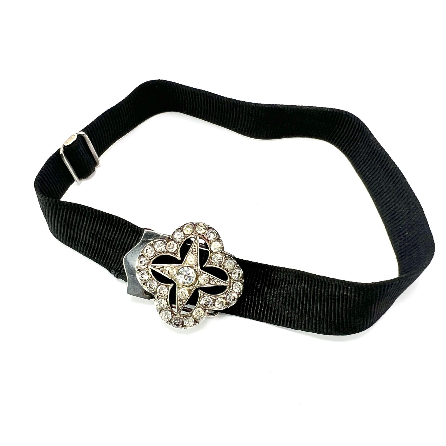 Antique Silver Paste Star Ribbon Slider Bracelet