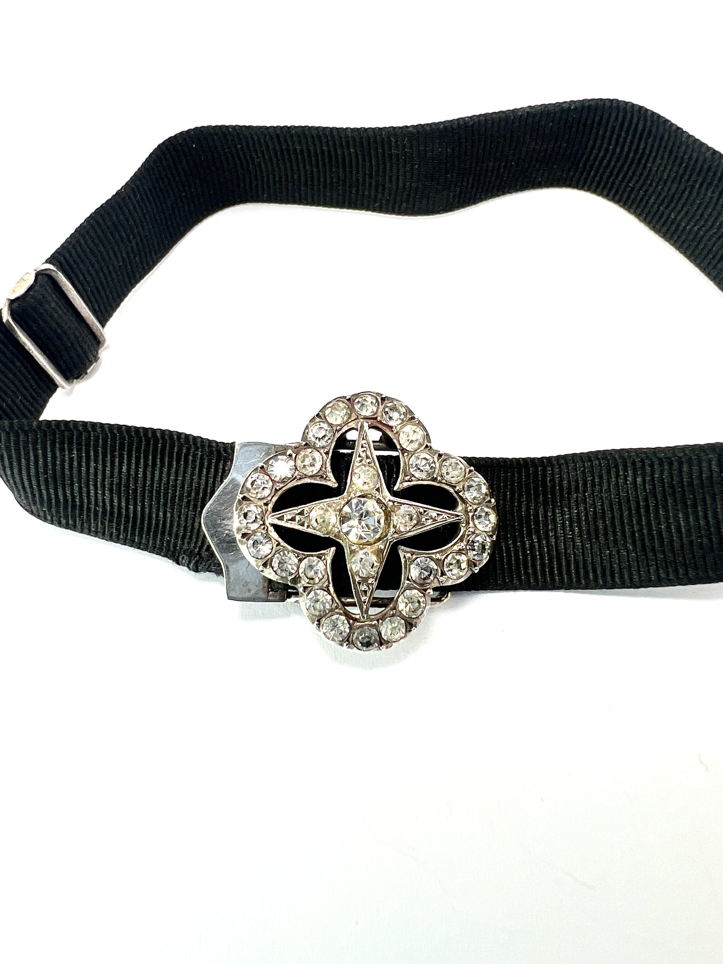 Antique Silver Paste Star Ribbon Slider Bracelet