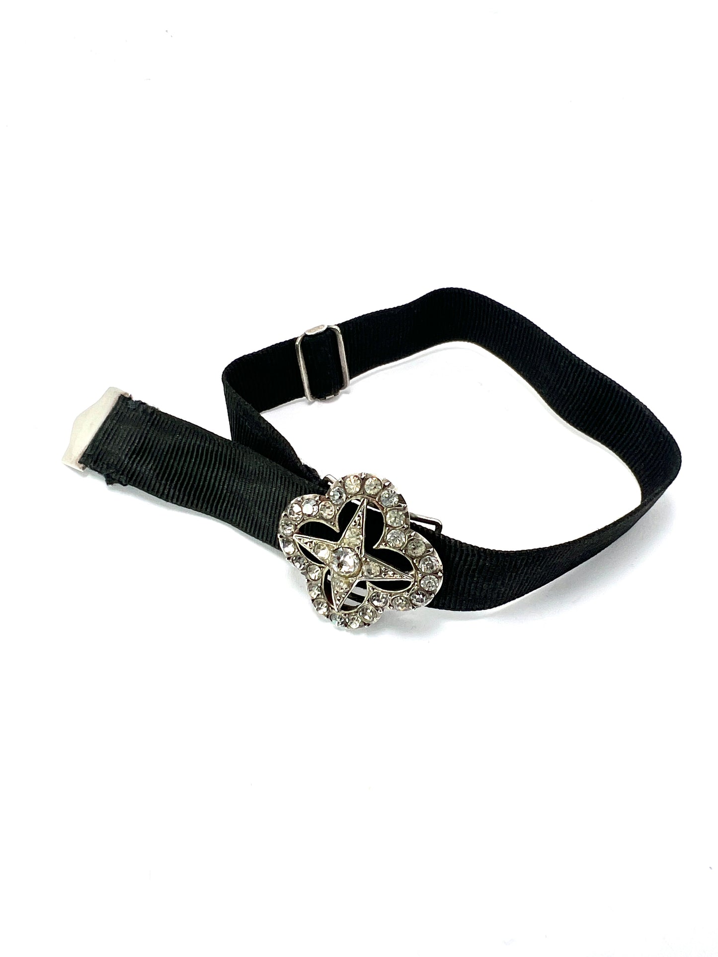 Antique Silver Paste Star Ribbon Slider Bracelet