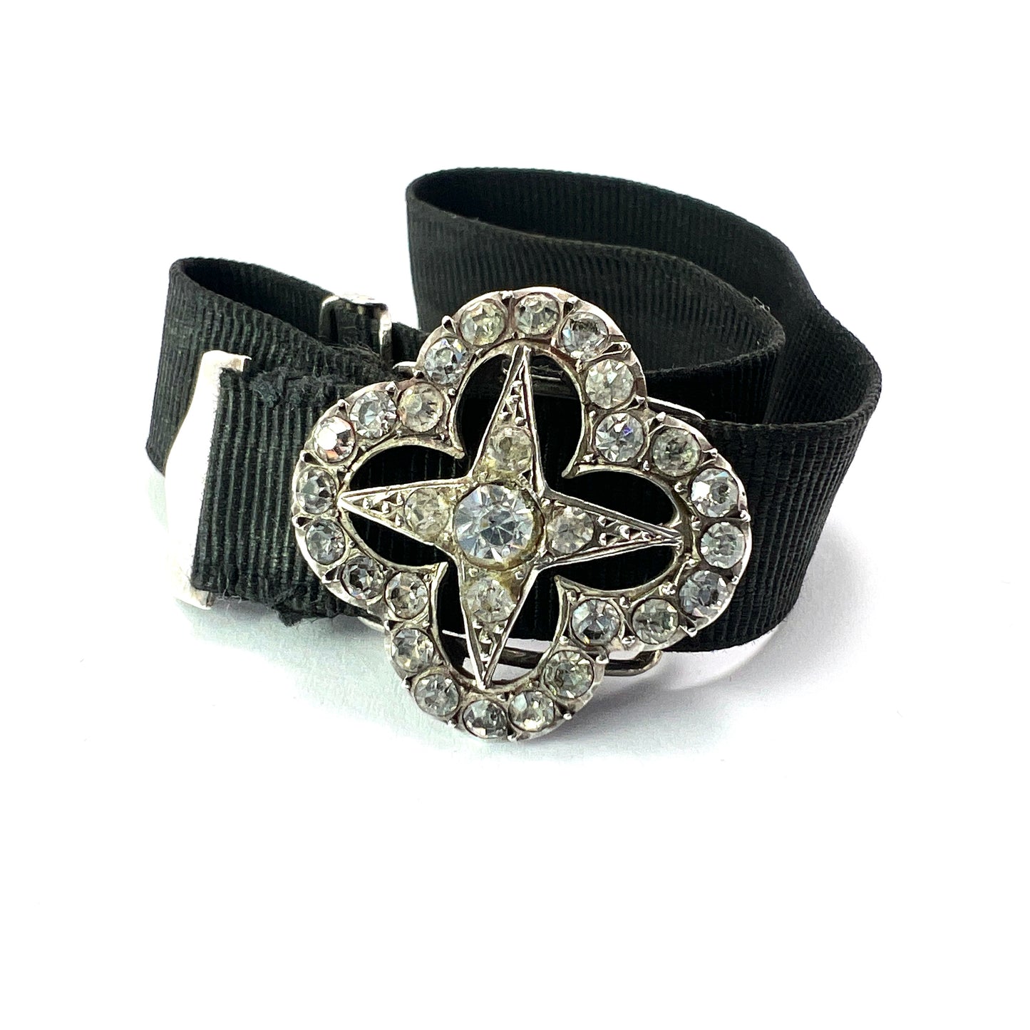 Antique Silver Paste Star Ribbon Slider Bracelet