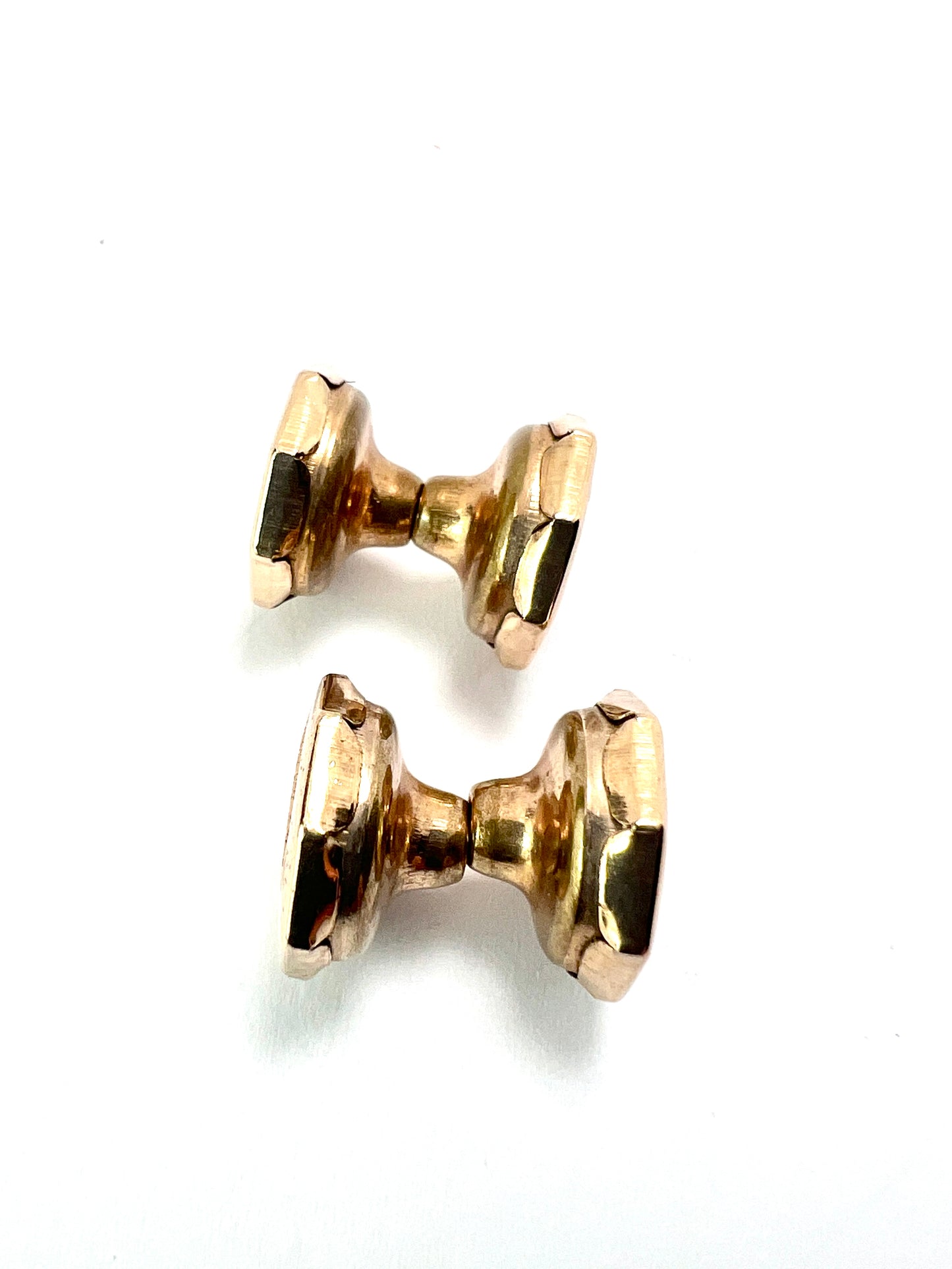 Art Deco 9CT Gold Mother of Pearl Retractable Chain Cufflinks