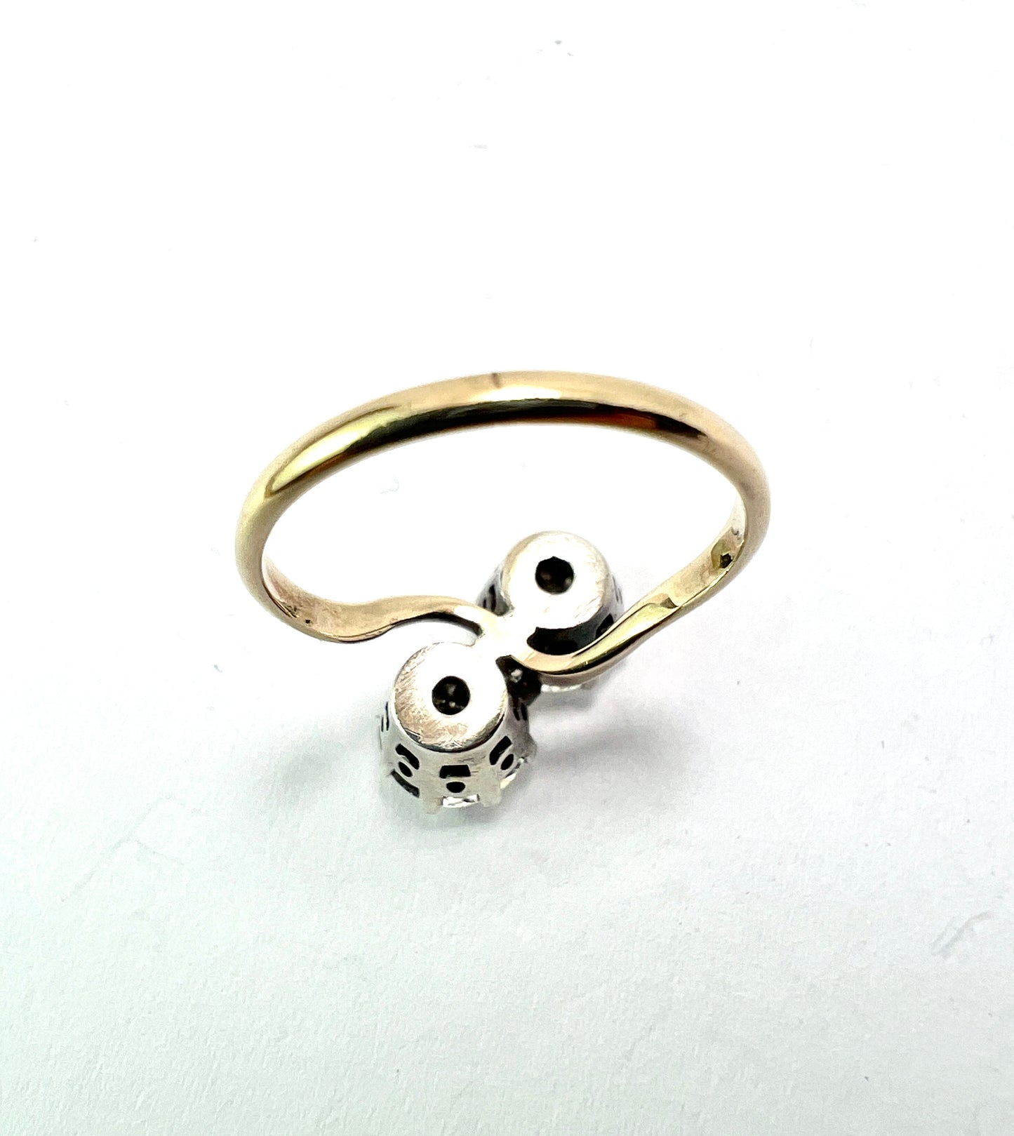 Vintage Gold and Silver Ciro Toi et Moi Crossover Ring