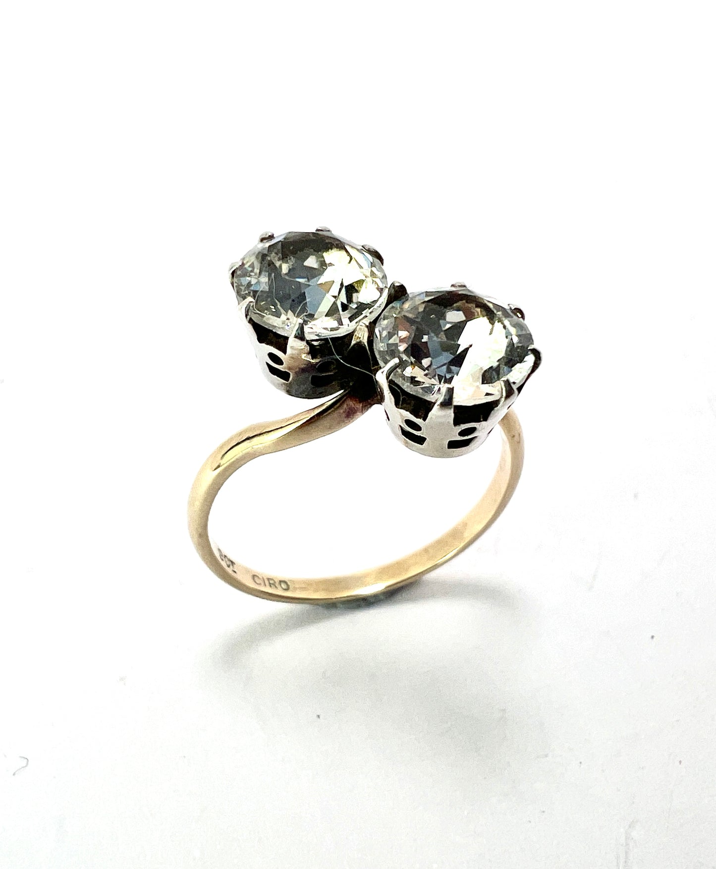 Vintage Gold and Silver Ciro Toi et Moi Crossover Ring
