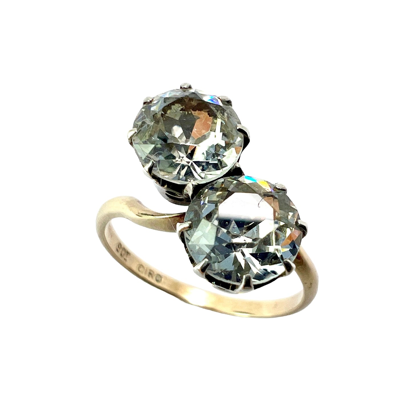 Vintage Gold and Silver Ciro Toi et Moi Crossover Ring