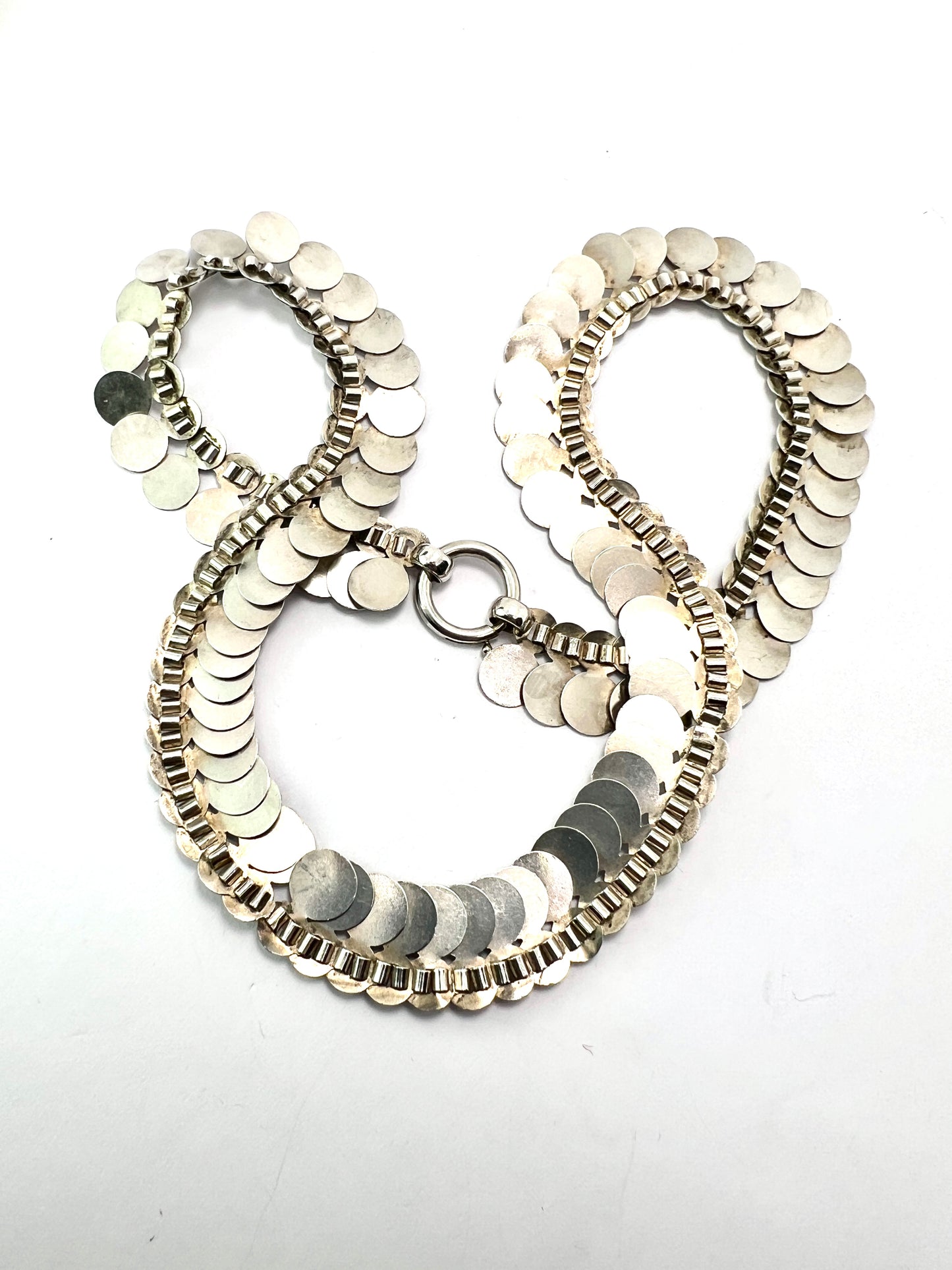 Victorian Silver Engraved Coin Necklace