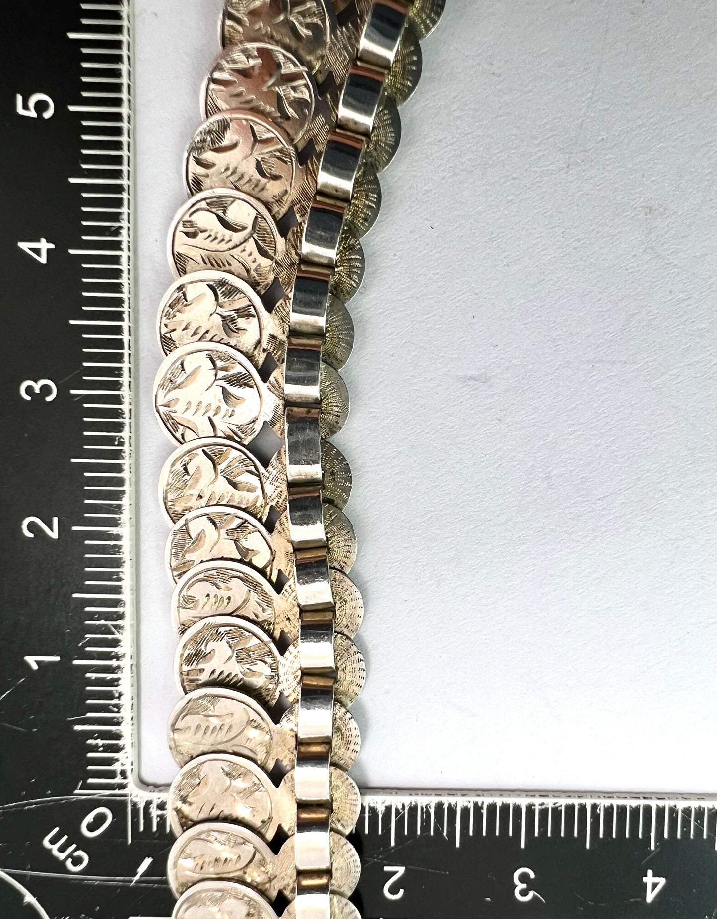 Victorian Silver Engraved Coin Necklace