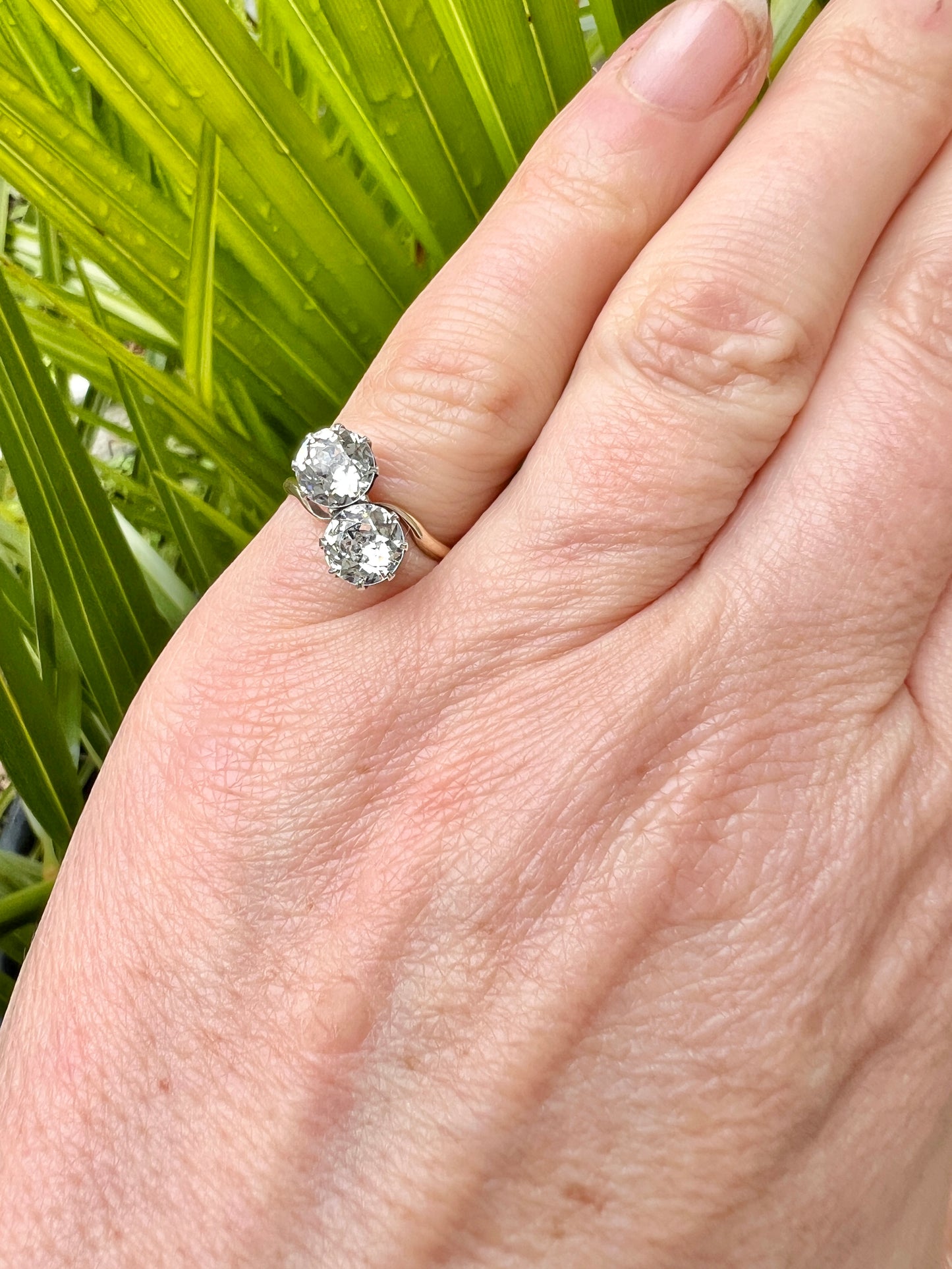 Vintage Gold and Silver Ciro Toi et Moi Crossover Ring