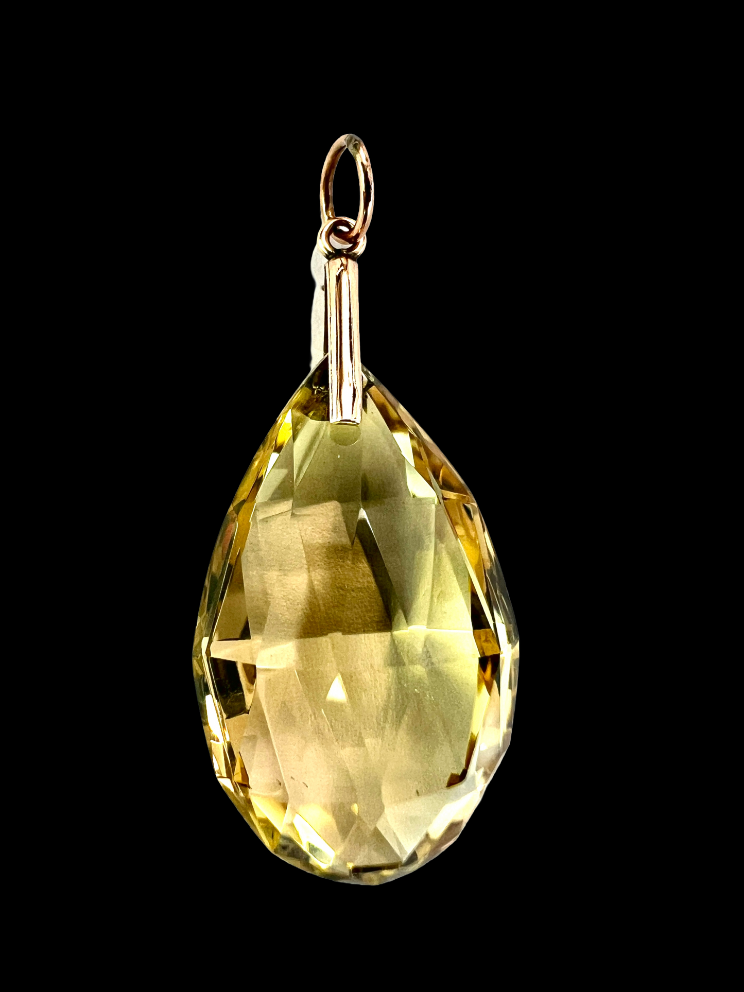 Arts and Crafts 9CT Gold Citrine Teardrop Pendant