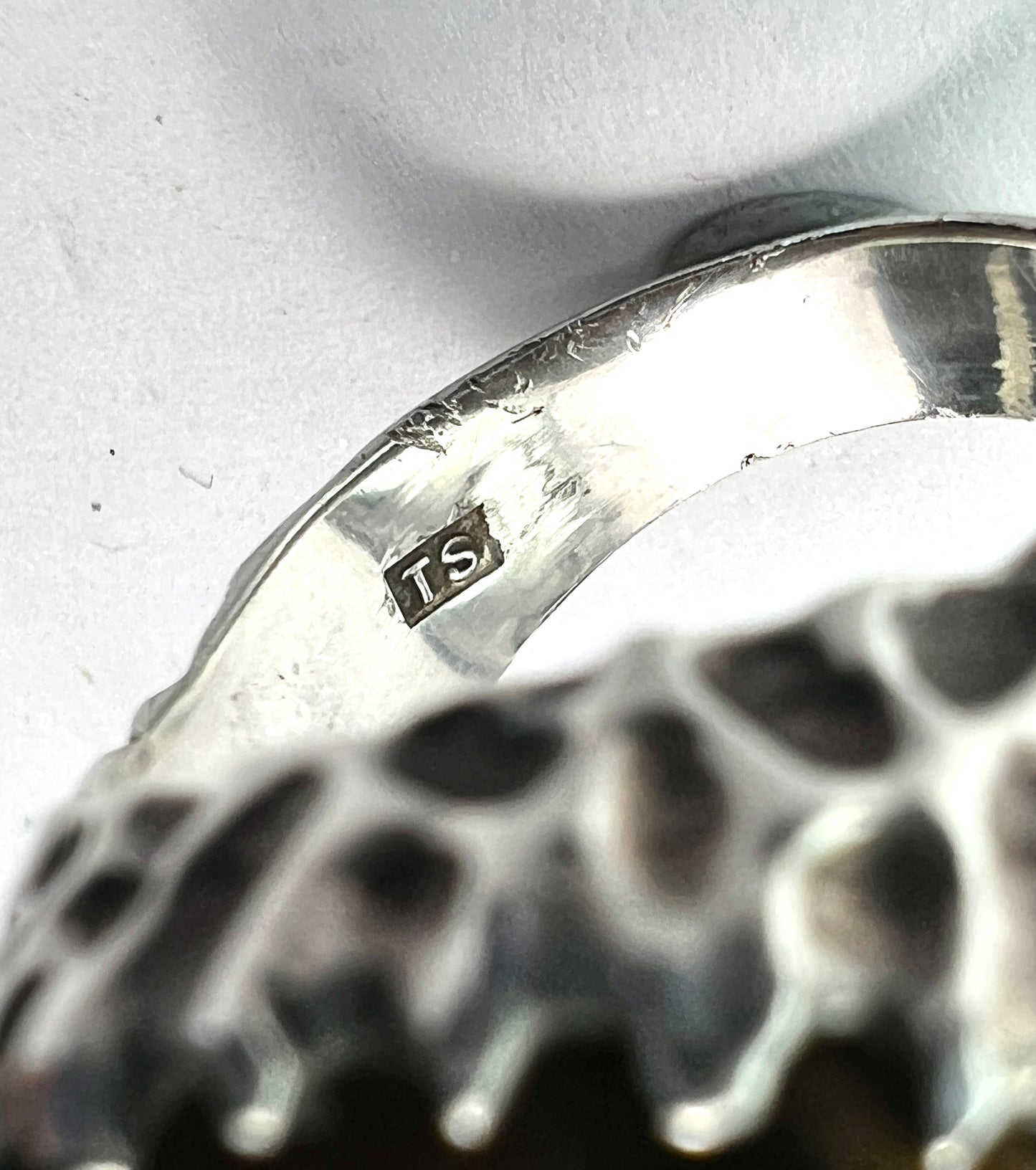 Vintage Tiger's Eye Modernist Silver Ring