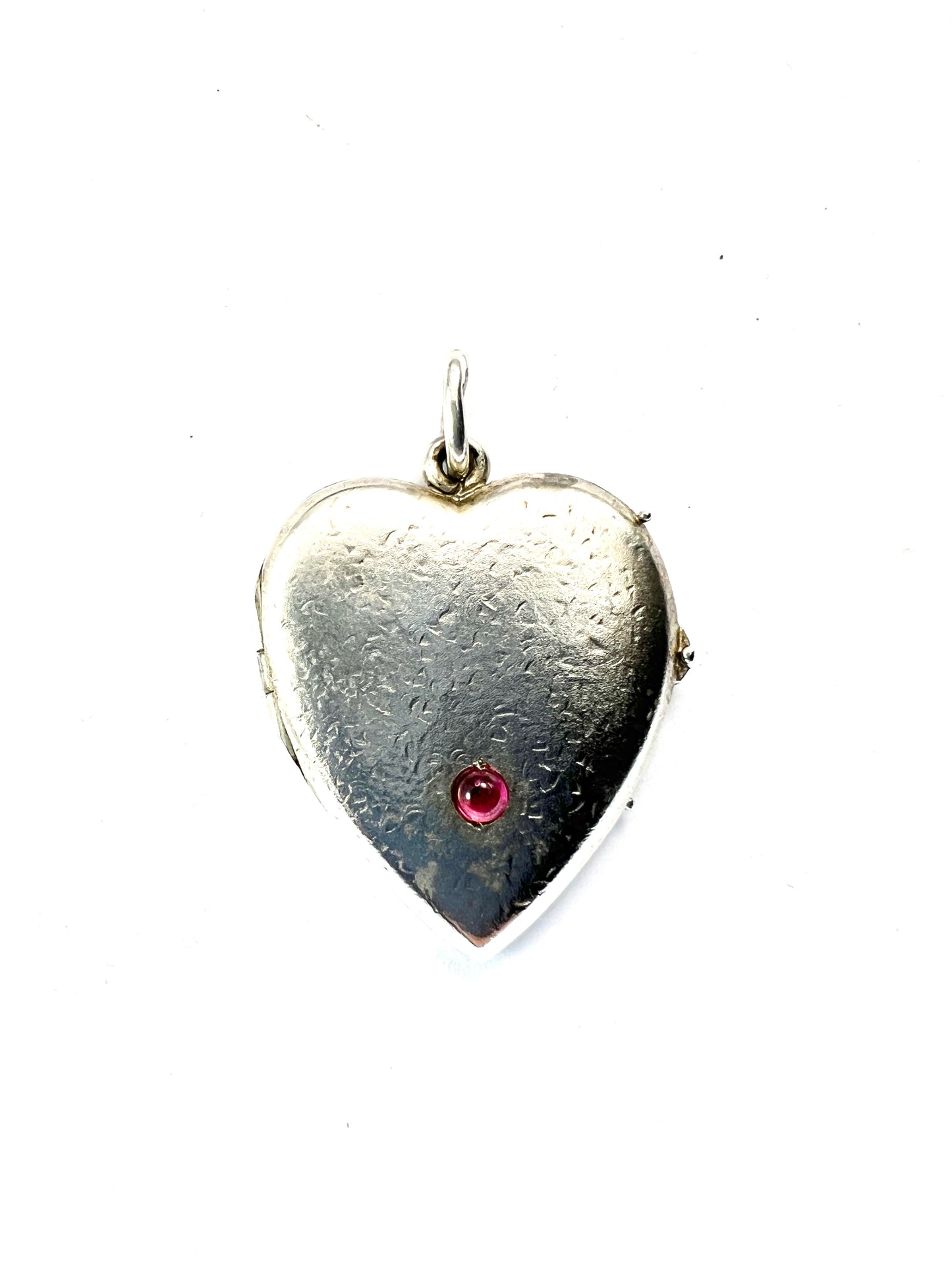 Antique Silver Heart Double Photograph Locket Pendant