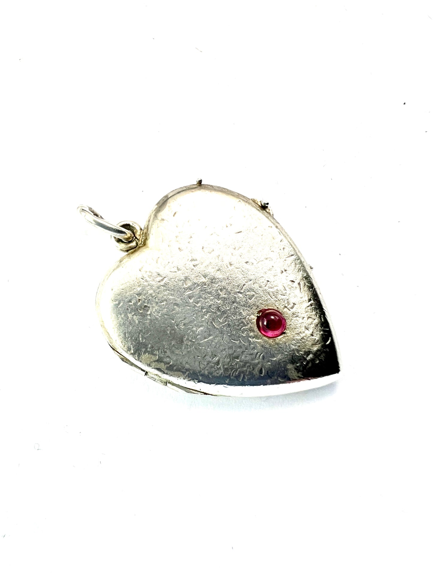 Antique Silver Heart Double Photograph Locket Pendant