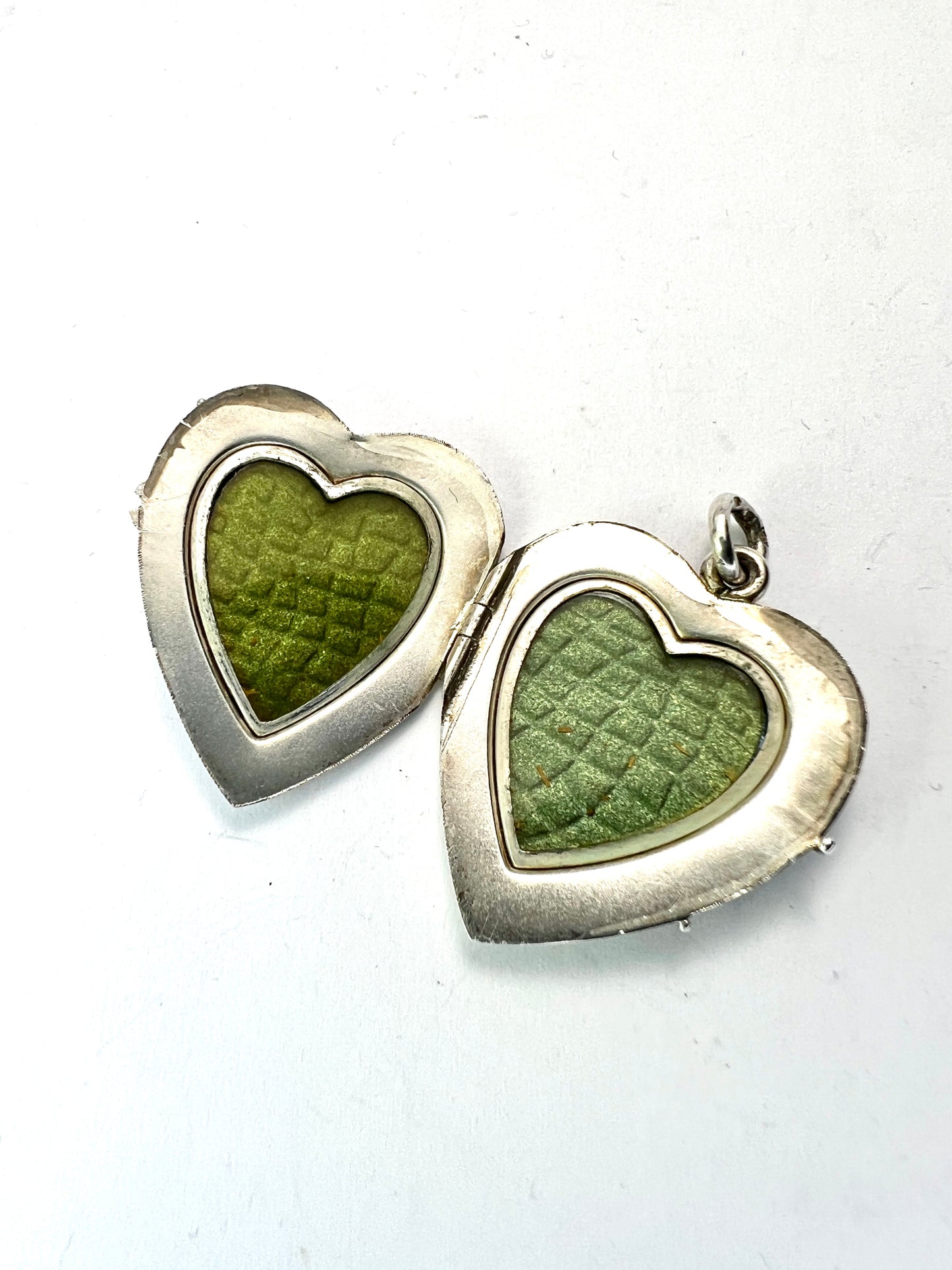 Antique Silver Heart Double Photograph Locket Pendant