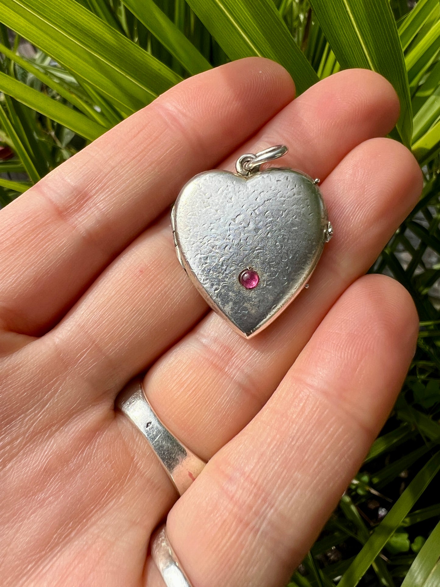 Antique Silver Heart Double Photograph Locket Pendant