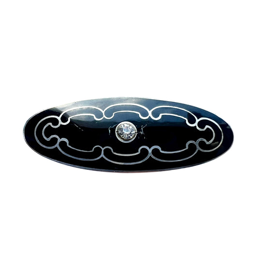 Art Deco Enamelled Silver Paste Brooch